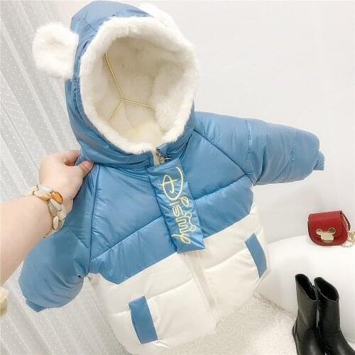 Baby Cotton Padded Coat Winter Girls plus Velvet Padded down Jacket Childrens Clothing 1 Children 3 Years Old Baby Winter Cotto