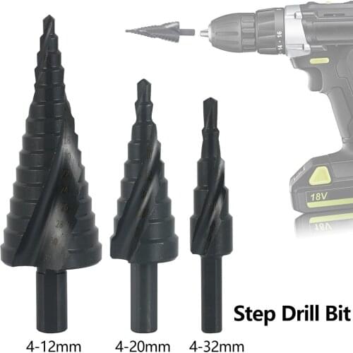 HSS Cobalt Step Stepped Drill Bit Set Nitrogen High Speed Steel Spiral For Metal Cone Triangle Shank Hole Steel Step Sharpening