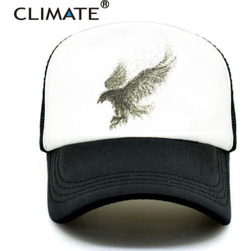 CLIMATE Men Eagle Trucker Cap Hawks Glede Hunting Hat Cap Men Cool Baseball Cap Hip Hop Mesh Trucker Cap Hat for Men