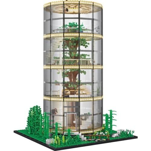 Creativity Glass house villa model block new concept villa model block Creativity environmental villa model block toy for kids