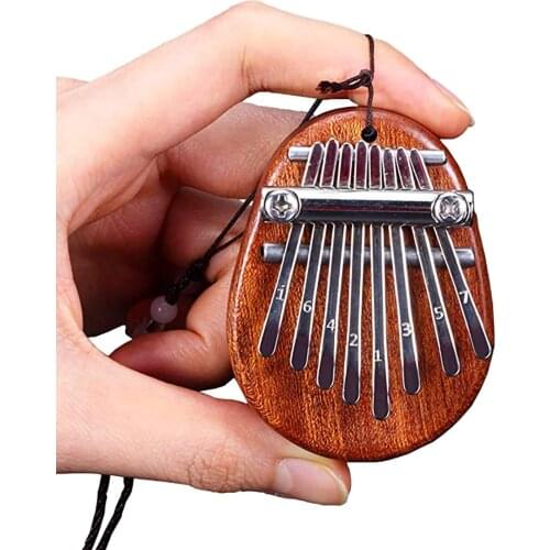 Mini Kalimba 8 Keys Thumb Piano Great Sound Finger Keyboard Musical Instrument Cute Accessory Pendant Gift for Kids Girlfriend