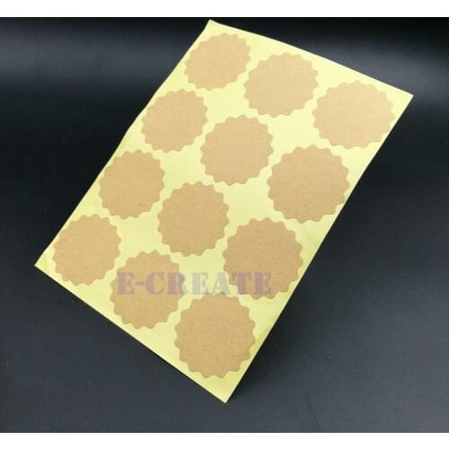 Handmade Sticker 1000pcs/lot 38*38mm Vintage Blank & Lacy Kraft Label Sticker DIY Hand Made For Gift Cake Baking Sealing Sticker