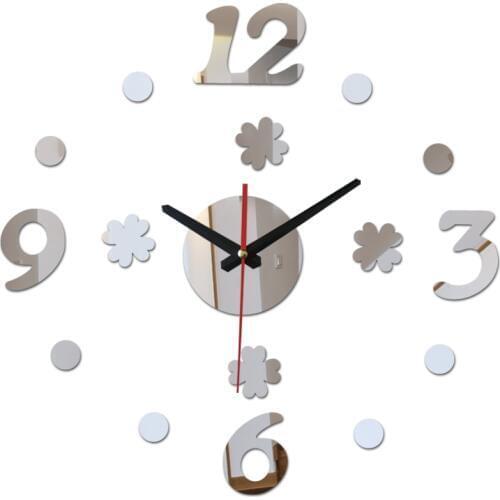 New watch wall clock home decoration modern diy acrylic mirror stickers quartz needle safe design decor sale