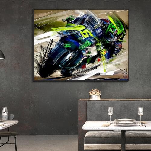 Modern Abstract Motorcycle Posters Wall Art Canvas Painting Living Room Home Wall Decoration Pictures and Prints Cuadros