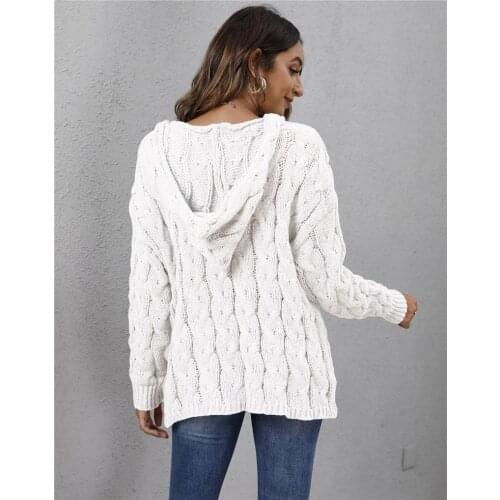 Hooded Sweater Clothes Winter Thick Sweaters Dress for Women Autumn Fall Pullover Long Sleeve Street Style Casual with Hat 2021