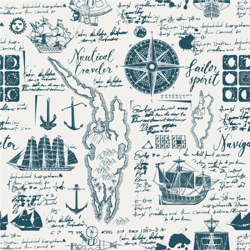 Spandex fabric custom nautical pattern digital printing stretch swimsuit bikini dress bed sheet sewing clothing material OO2