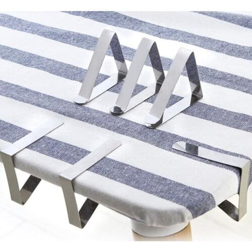 YYSD 4/8pcs Tablecloth Clips Picnic Table Cloth Cover Clamps Flexible Stainless Steel Tablecloth Holders for Restaurant Marquee