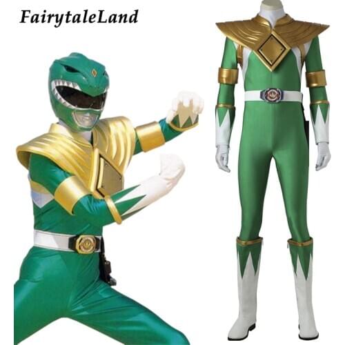 Green Ranger Burai Costume Halloween Cosplay Zyuranger Jumpsuit Dragon Ranger Uniform Custom Made