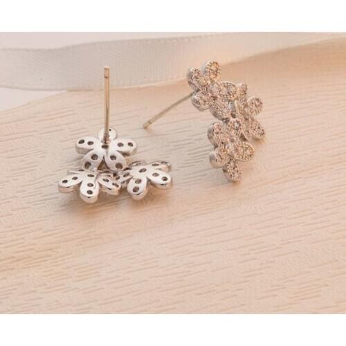 925 sterling silver ear pin earrings female Korean fashion star flower diamond zircon earrings aretes de mujer modernos 2020