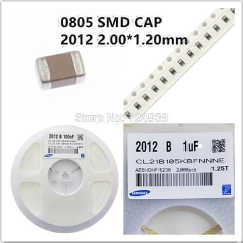 0805 CAP CER 2012 106Z 10uF 224M 220nF 106K 10uF 335K 3.3uF 476M 47uF 475K 4.7uF 226M 22uF 562K 5.6nF 152K 1.5nF 82pF 47pF 391J
