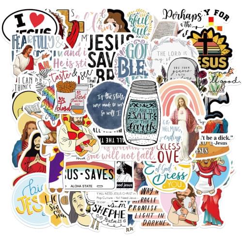 10/50pcs Jesus Christians Religion Sayings Stickers Skateboard Guitar Travel Luggage Motorcycle Kids Toy Graffiti Decal Sticker