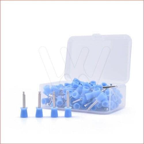 100 pcs/box Dental Prophy Cup Rubber Polish Brush Tooth Polishing Latch Blue