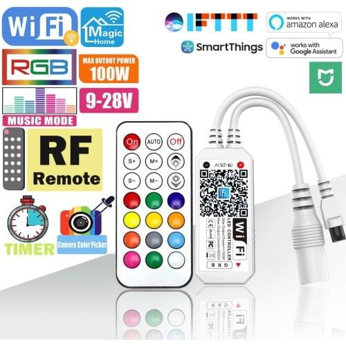 100W 12V 24V LED Controller RF Wireless WIFI Smart RGB Controller 2.4G Mini Magic home Controller Light Strip Accessories
