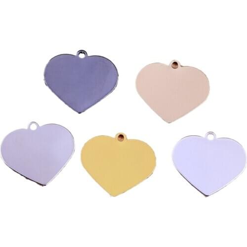20 pieces 20 mm heart-shaped pendant neutral copper stamping blank DIY label pendant necklace pendant jewelry accessory