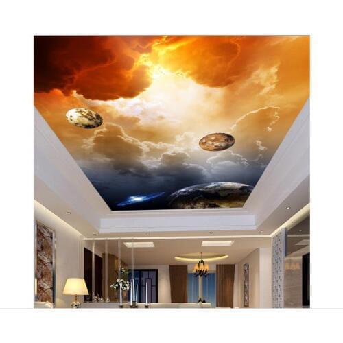 Customized 3d photo wallpaper 3d wall ceiling wallpaper murals universe space clouds bedroom frescoes 3d room wallpaper