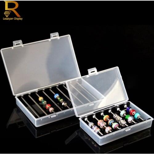 Acrylic Pandora Charm Beads Bracelet Jewelry Display Storage Box Troll Chamilia Beads Ring Holder Show Case Organizer with Cover