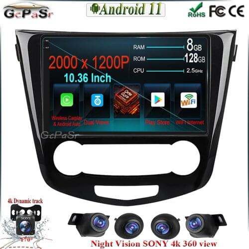 6G+128G 10'' Android 11 Car For Nissan X-Trail xtrail X Trail 3 T32 2013 - 2017 Qashqai 2 J11 Car Radio Multimedia Video Player