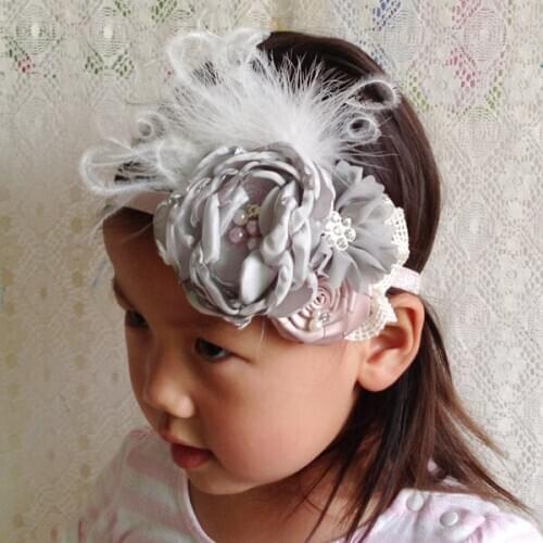 Free Shipping Big Burned Flower Girl Headband Kids Hair Accessories