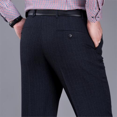 Formal Dress Trousers Men Double Pleated Casual Smart Loose Autumn Winter Business Suit Pants 2020 New Size 42 44