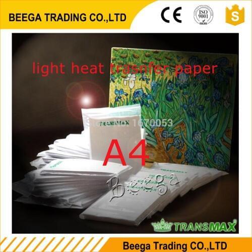 Free Ship A4 Paper 20pcs=10 Light +10 Dark Inkjet Heat Transfer Paper Thermal papel transfer Printing Paper for t shirt fabric