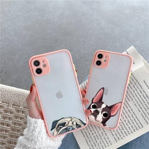 Dog French Bulldog Phone Case Matte For iPhone 12 Mini 11 Pro XR XS Max 7 8 Plus X Hard PC Back Cover