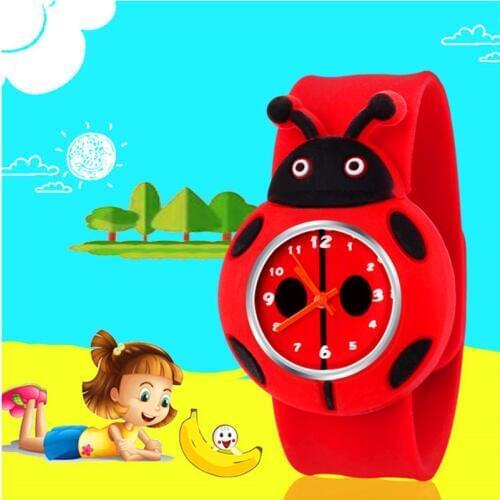 Ladybug Cartoon Pattern Children Watches for Girls Gifts Silicone Strap Kids Watch Child Students Quartz Wristwatch Boys Clock