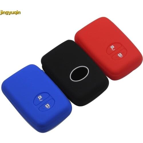 Jingyuqin 2 Buttons Remote Silicone Key Fob Case Cover Holder for Toyota RAV4 Land Cruiser Camry Highlander Prado Prius Styling