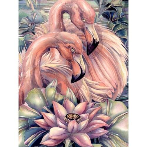JMINE Div 5D Flamingo flower Full Diamond Painting cross stitch kits art High Quality Animal 3D paint by diamonds