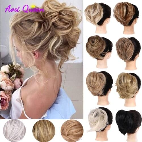 AS Hair Buns Curly Scrunchy Chignon Elastic Messy Wavy Scrunchies Wrap For Ponytail Extensions For Women
