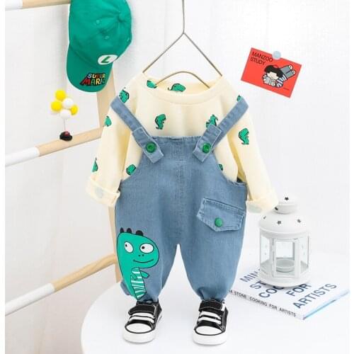 LISUNNY Newborn Toddler Infant Clothes 2021 Autumn Baby Boys Clothing Sets T Shirt Overalls Children Kids Casual Costume