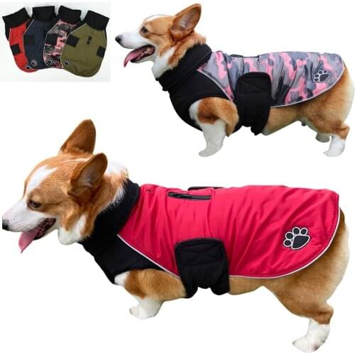Large Pet Dog Jacket With Harness Winter Warm Dog Clothes For Labrador Waterproof Big Dog Coat Chihuahua French Bulldog Outfits