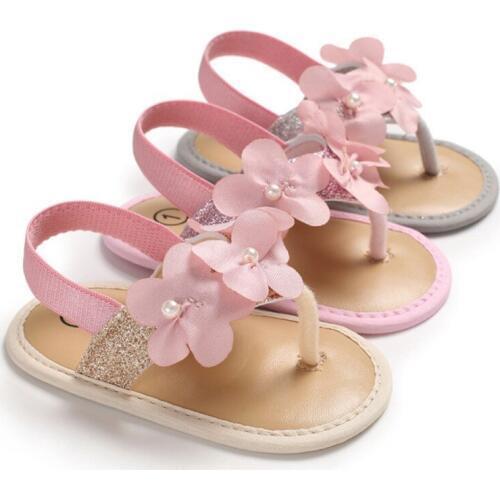 Summer Baby Girl Sandals Breathable Anti-Slip Flower Girls Shoes Sandals Toddler Soft Soled Beach Sandals