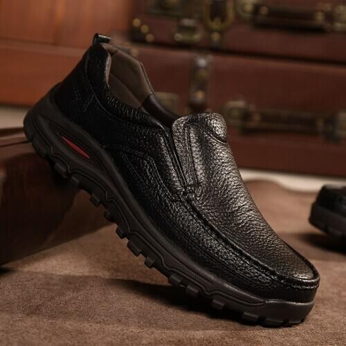 Men Real Leather Loafers Comfortable Casual Slip on Platform Shoes Brand Driving Footwear Autumn Round Toe Moccasins Big Size 48