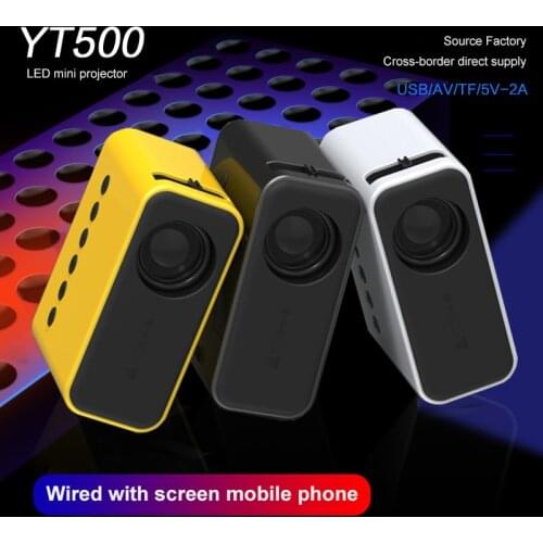 YT500 Mini Projector Home Theater Video Beamer Supports 1080P USB Audio Portable Home Media Player Built-in Composite Diaphragm