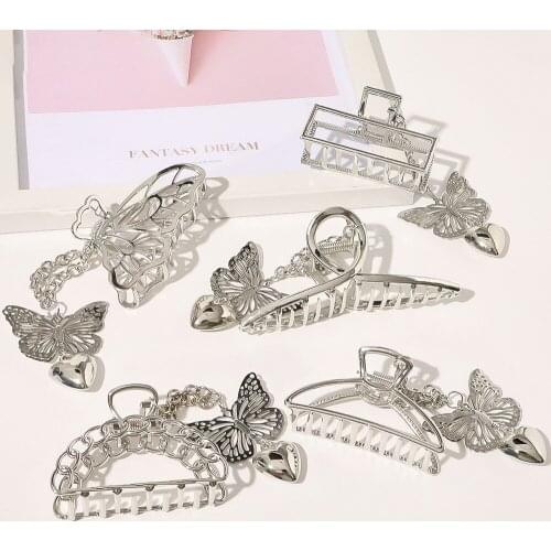 Trendy 2021 Hair Clips Women Girls Claw Clip Hair Claws Hair Clamps Metal Claw Clips Butterfly Crab Hair Accessories Gifts