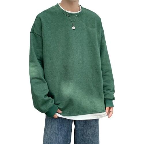 Fake two-piece hoodies mens Japanese large size loose long-sleeved tops spring trend wild fashion clothes