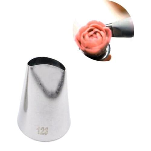 #123 Stainless Steel Rose Flower Petal DIY Icing Piping Tips Cupcake Cake Cream Piping Nozzle Cake Decorating Tools 1PC