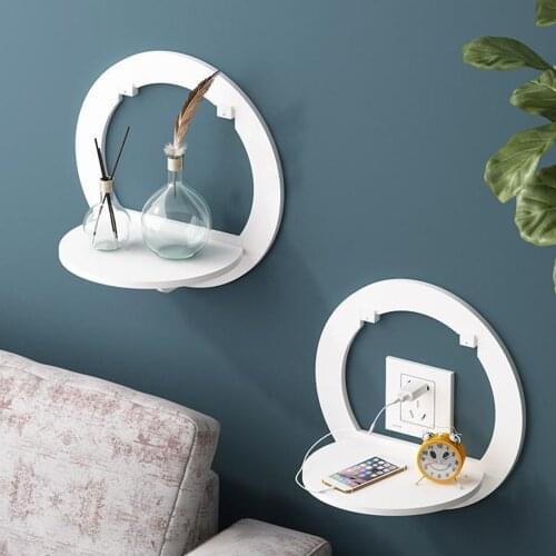 Wall Shelf Free Punching wall-mounted TV Background Wall Hanger Bedroom Balcony Bedside Wall Creative Flower Pot Stand