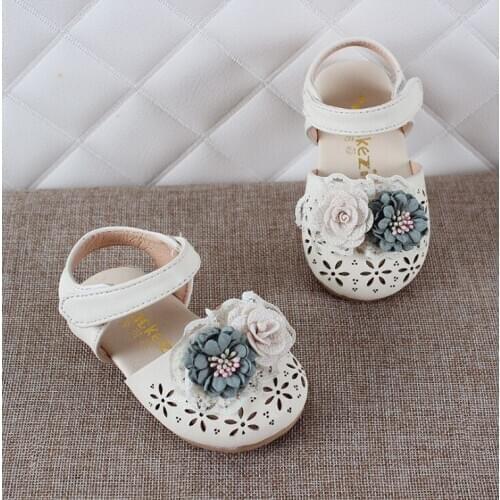 2020 Newest Summer Kids Leathers Shoes Sweet Flower Children Sandals For Girls Toddler Baby Breathable Hollow Out Shoes