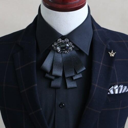 New Free Shipping fashion casual Mens male multilayer bow collar business suits wedding groom groomsman tie Han Brooch Headdres