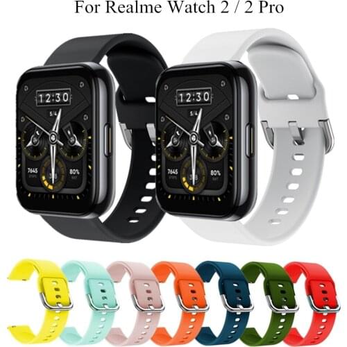 Silicone Strap For Realme Watch 2 Smartwatch Bracelet Replacement Sport Wristband 22mm For Realme Watch 2 Pro Band Correa