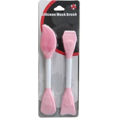 Double-Head Silicone Facial Mud Mask Applicator Nose Pore Cleaner Makeup Removal Cleansing Brush Massager Face Care Tool