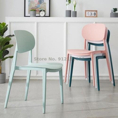 Nordic dining chair household plastic chair simple modern stool backrest economical negotiation restaurant desk makeup chair