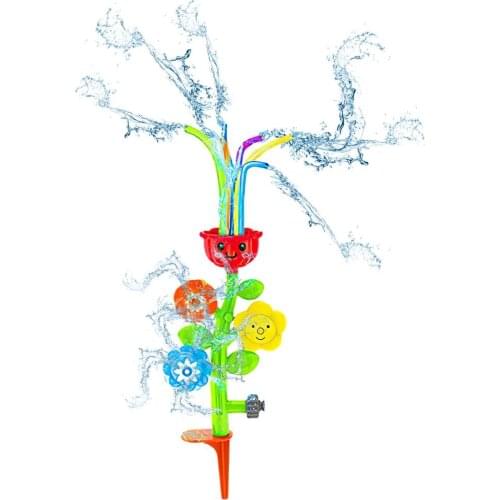 Outdoor Water Spray Sprinkler Toys For Kids Summer Splash Flower Spray Toy Lawn Backyard Yard Games Shower Toys