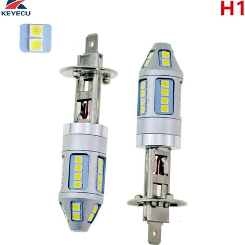 Keyecu 2x 12V H1 6000K 30SMD 3030 White Super Bright Fog Light Daytime Running Light