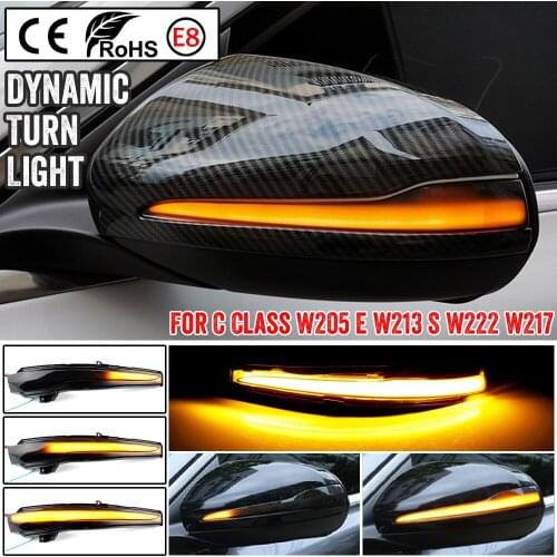 2Pcs LED Dynamic Turn Signal Blinker For Mercedes Benz C E S GLC W205 X253 W213 W222 Sequential Side Mirror Indicator Light