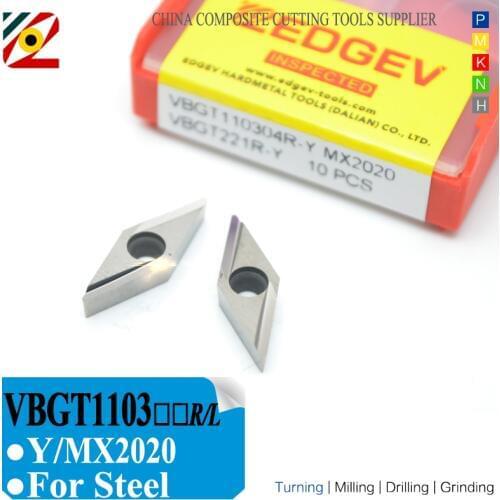 EDGEV Cermet Carbide Inserts VBGT110302/04R VBGT1103002/4L Y MX2020 CNC Boring Lathe Turning Tools For substitue Y TN60