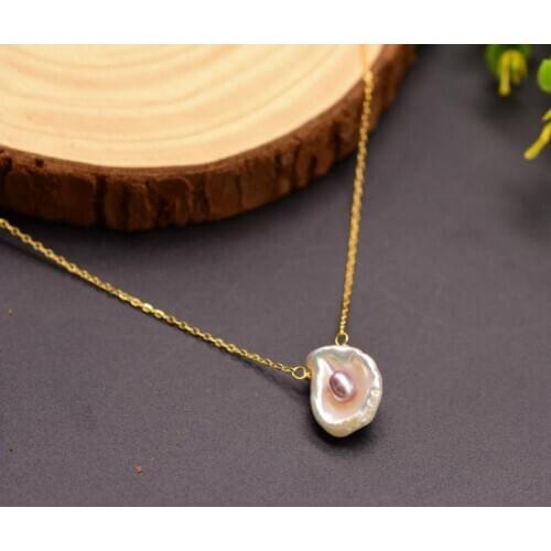 Unique Pearls Jewellery Store Real Pearl Necklace White Purple Baroque Genuine Pearl Silver Choker Necklace Fine Jewelry