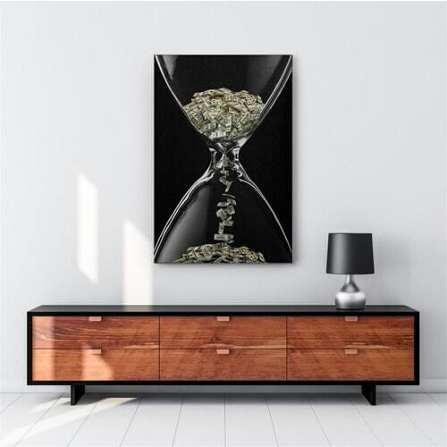 Inspirational Painting Time is Money Poster Canvas Prints Motivational Wall Art Office Room Decor Gifts Artwork