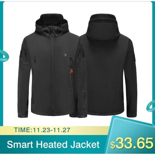 M-4XL Smart Heated Jacket Outdoor Warm Washable Men Heating Jacket Vest Winter Cloth Camping Hiking Warm Hunting Sport Jacket